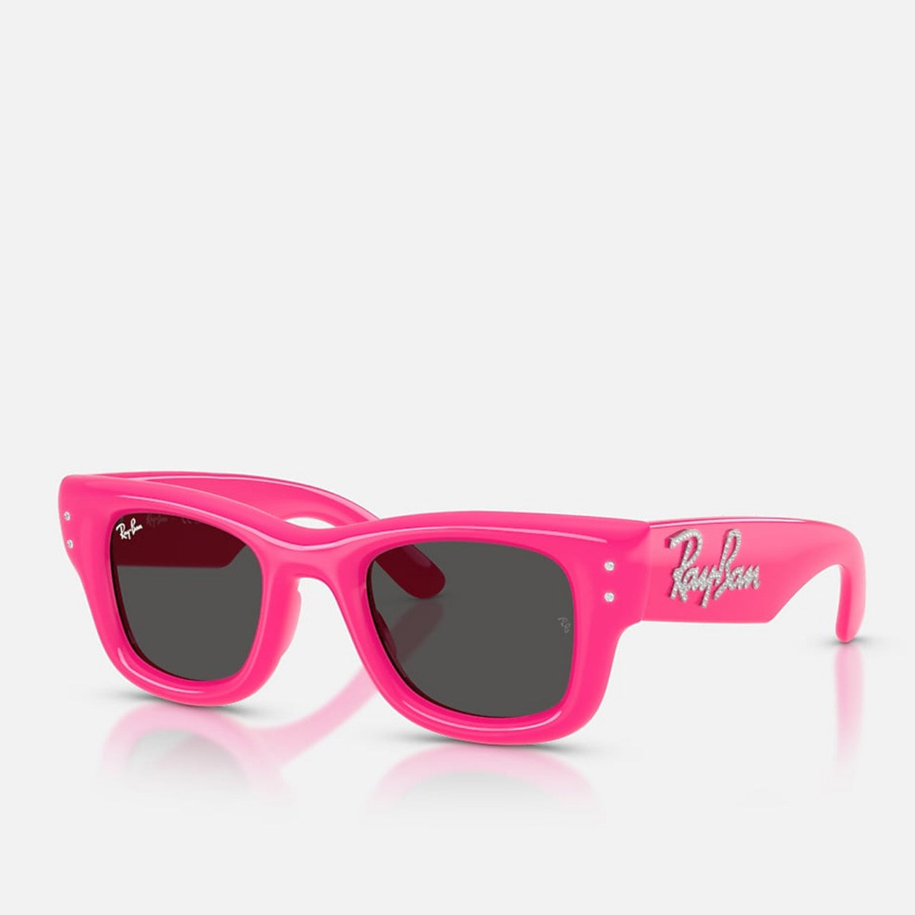 Ray-Ban Wayfarer Puffer Pink Strass Dark Grey