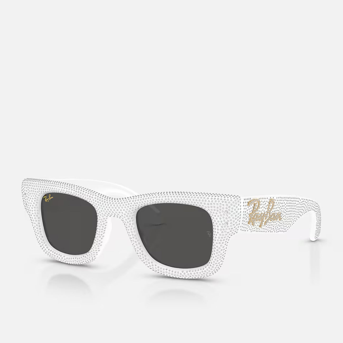Ray-Ban Wayfarer Puffer White Strass Pave Dark Grey