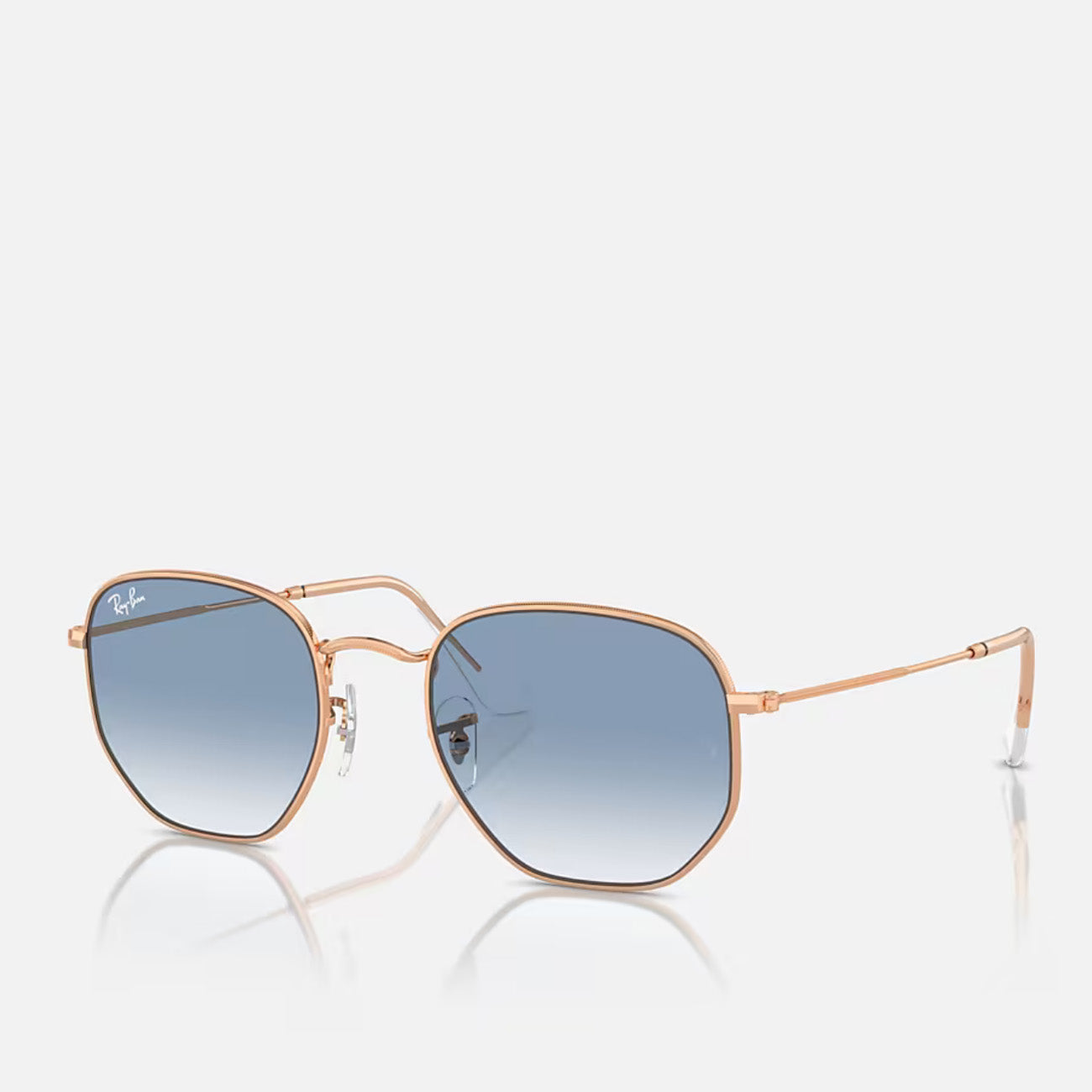 Ray-Ban Hexagonal Rosegold Clear Gradient Blue