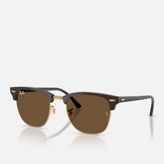 Ray-Ban Clubmaster RB3016 687853  Brown on Gold Dark Brown