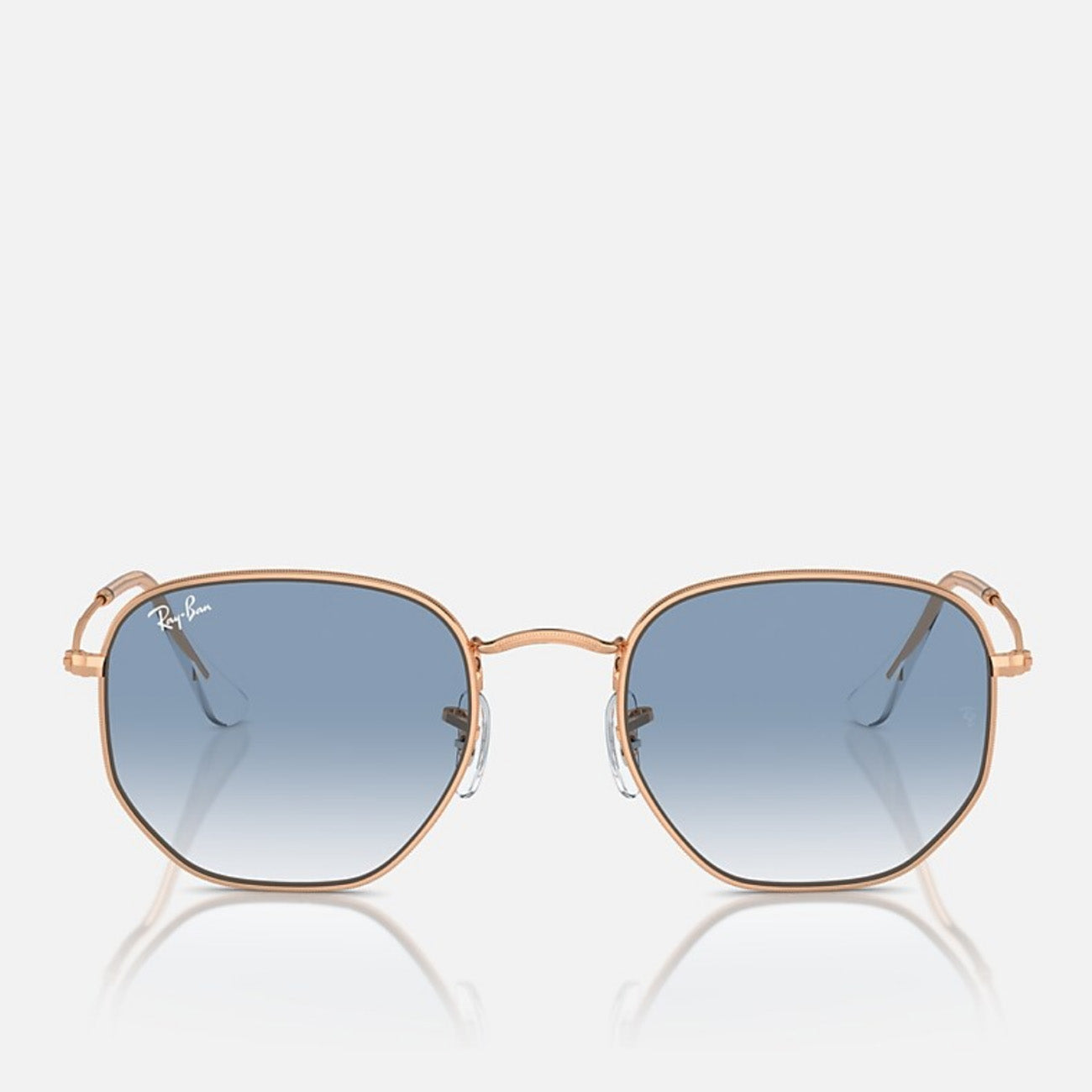 Ray-Ban Hexagonal Rosegold Clear Gradient Blue