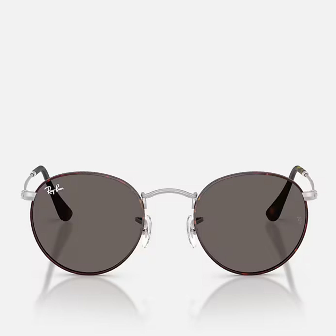 Ray-Ban Round Metal Matt Havana Matt Silber Dark Grey