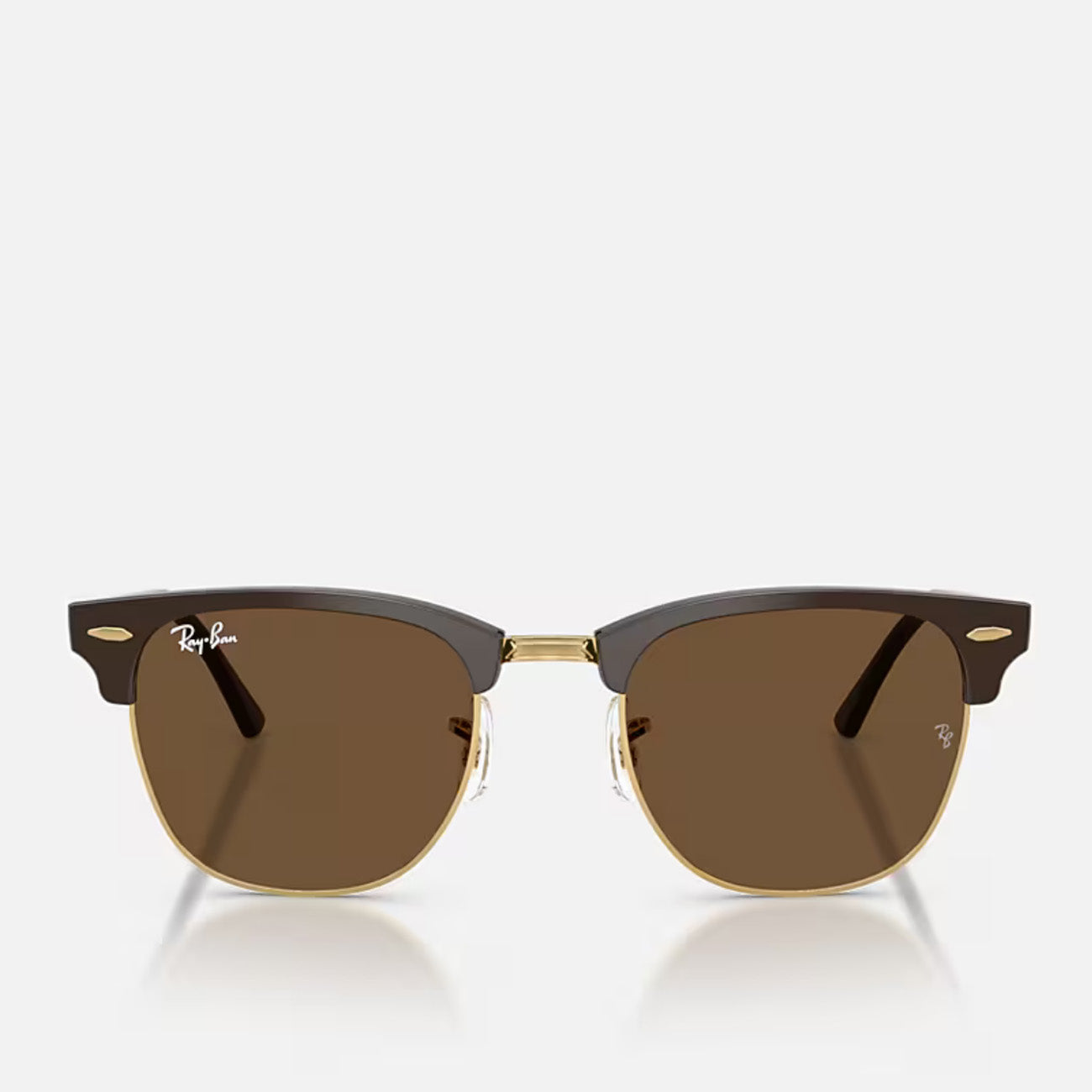 Ray-Ban Clubmaster RB3016 687853  Brown on Gold Dark Brown